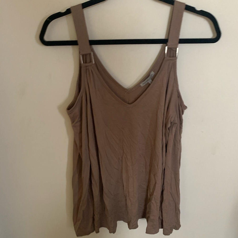 Off the shoulder tan top